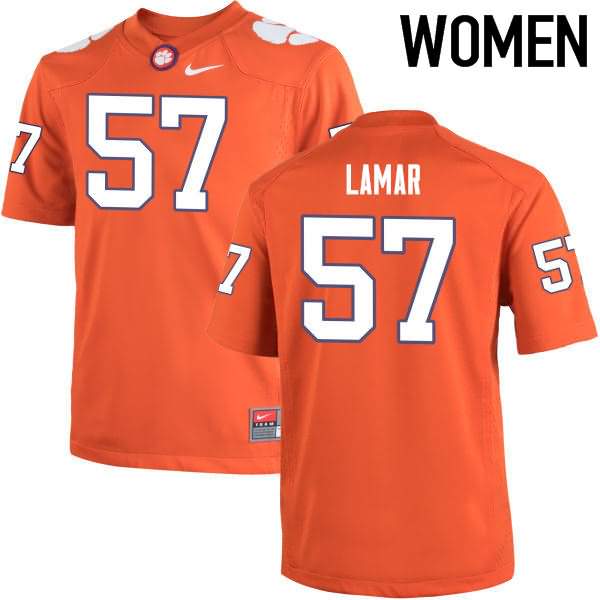 Women's Clemson Tigers Tre Lamar #57 Colloge Orange NCAA Game Football Jersey Sport MBP00N6W