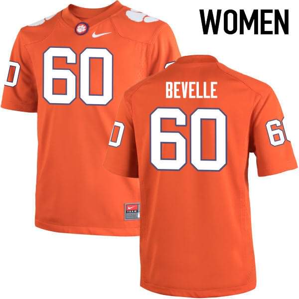 Women's Clemson Tigers Kelby Bevelle #60 Colloge Orange NCAA Elite Football Jersey Colors HXI01N6V