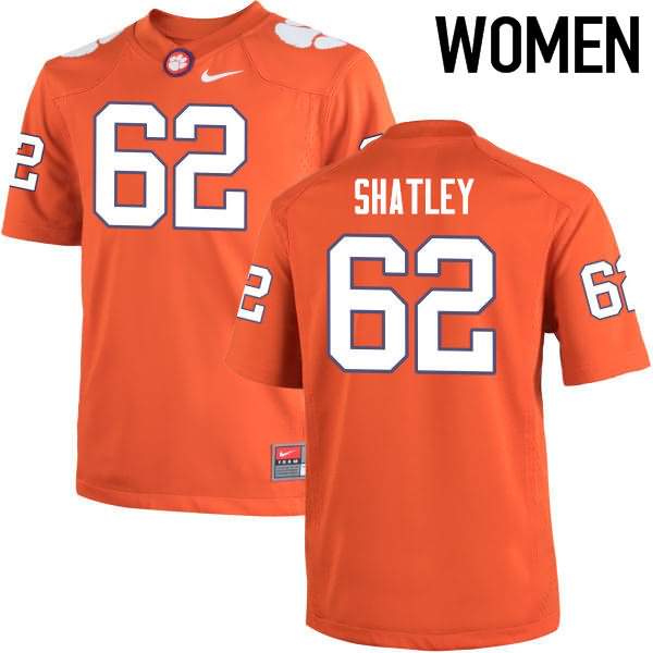 Women's Clemson Tigers Tyler Shatley #62 Colloge Orange NCAA Elite Football Jersey Customer LPS47N6S