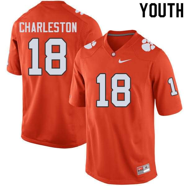 Youth Clemson Tigers Joseph Charleston #18 Colloge Orange NCAA Game Football Jersey Winter SEK85N5E