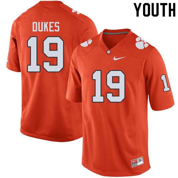 Youth Clemson Tigers Michel Dukes #19 Colloge Orange NCAA Game Football Jersey Athletic DMA58N2G