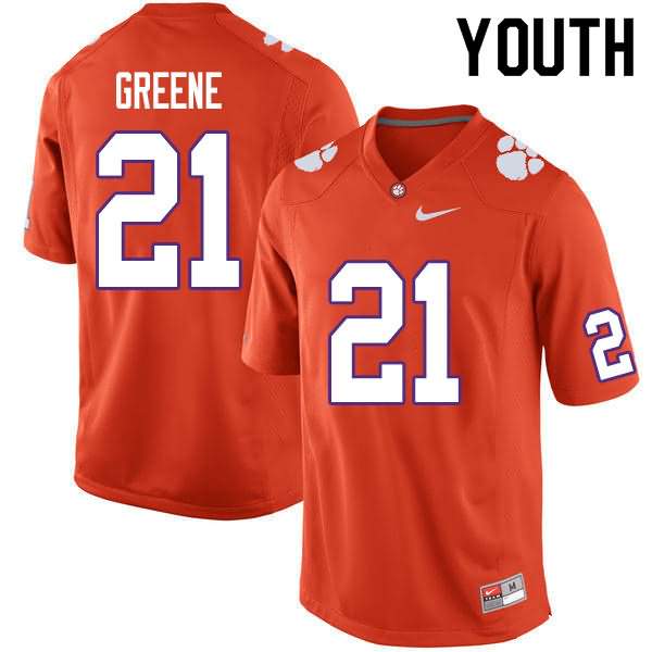 Youth Clemson Tigers Malcolm Greene #21 Colloge Orange NCAA Game Football Jersey Hot OOF33N3L