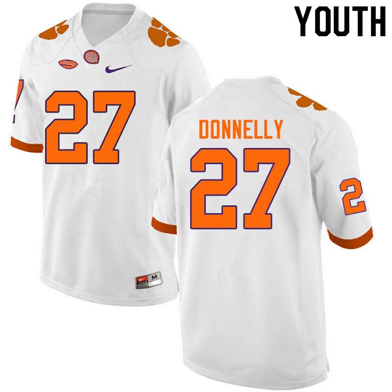 Youth Clemson Tigers Carson Donnelly #27 Colloge White NCAA Game Football Jersey Super Deals JLV85N2Q