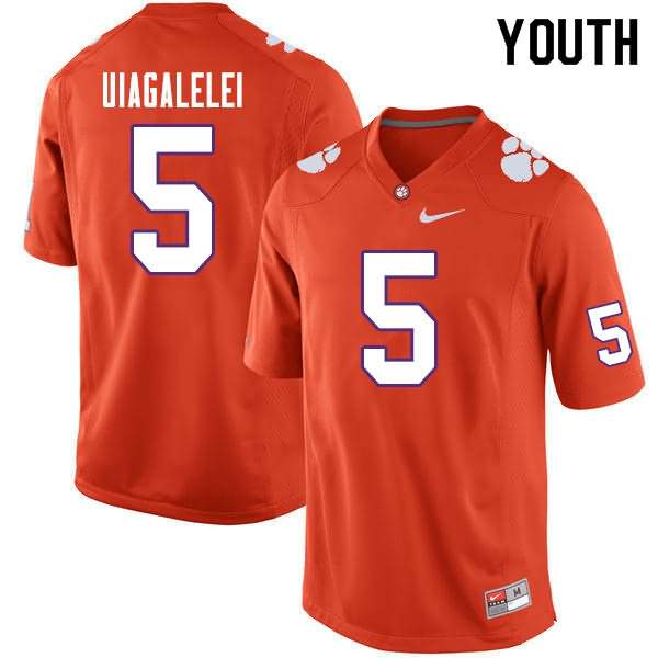 Youth Clemson Tigers D.J. Uiagalelei #5 Colloge Orange NCAA Game Football Jersey Cheap ZPP84N8O