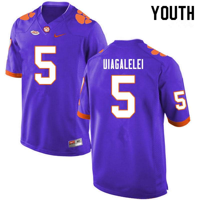 Youth Clemson Tigers D.J. Uiagalelei #5 Colloge Purple NCAA Game Football Jersey Check Out YFC38N1P