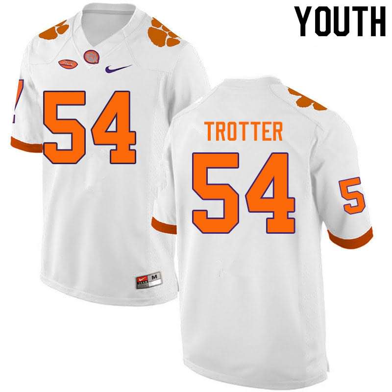 Youth Clemson Tigers Mason Trotter #54 Colloge White NCAA Game Football Jersey December QIO51N4B