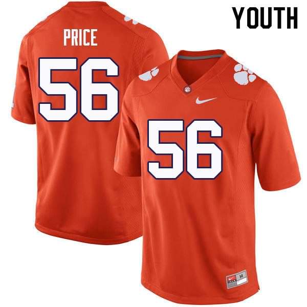 Youth Clemson Tigers Luke Price #56 Colloge Orange NCAA Elite Football Jersey Wholesale OWH57N4J