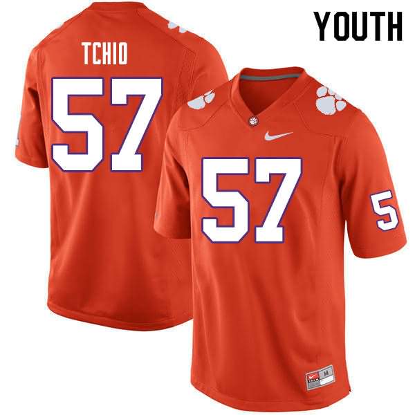 Youth Clemson Tigers Paul Tchio #57 Colloge Orange NCAA Elite Football Jersey Winter WGQ63N0V
