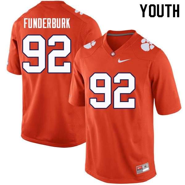 Youth Clemson Tigers Daniel Funderburk #92 Colloge Orange NCAA Elite Football Jersey Hot UAX84N0P
