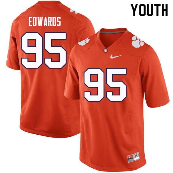 Youth Clemson Tigers James Edwards #95 Colloge Orange NCAA Game Football Jersey Latest GYB36N4E