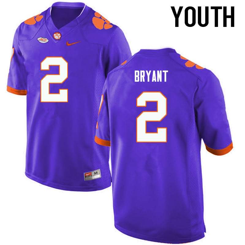 Youth Clemson Tigers Kelly Bryant #2 Colloge Purple NCAA Game Football Jersey Cheap UOX00N0W