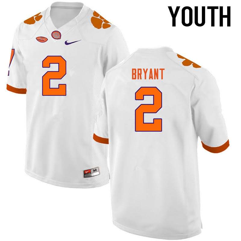 Youth Clemson Tigers Kelly Bryant #2 Colloge White NCAA Game Football Jersey Latest CCM74N7Y