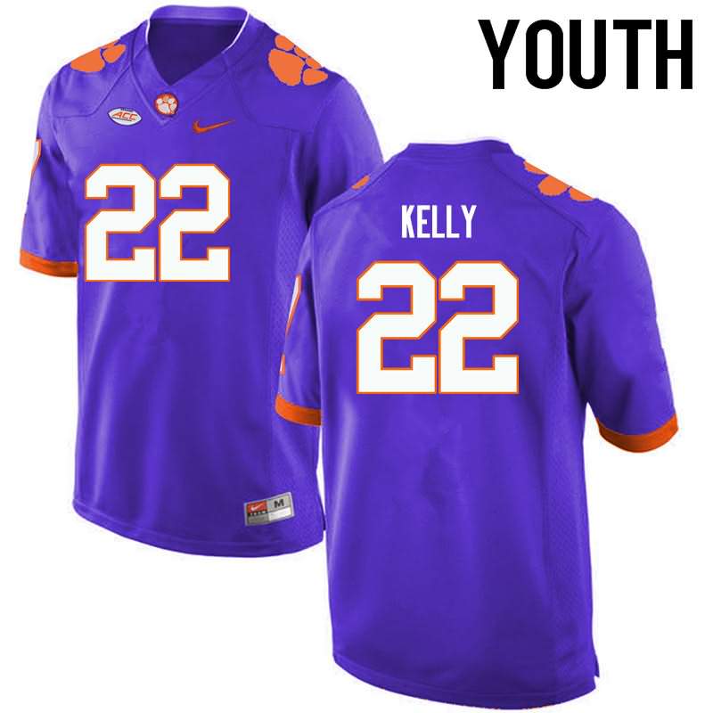 Youth Clemson Tigers Xavier Kelly #22 Colloge Purple NCAA Elite Football Jersey Copuon NYC06N0N