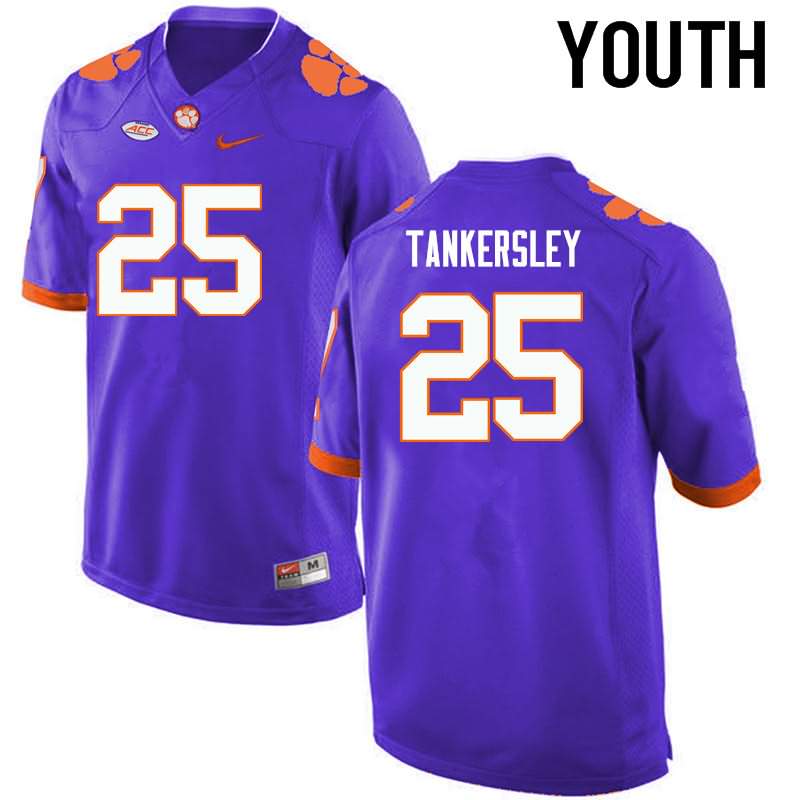 Youth Clemson Tigers Cordrea Tankersley #25 Colloge Purple NCAA Game Football Jersey Pure NBV83N8X