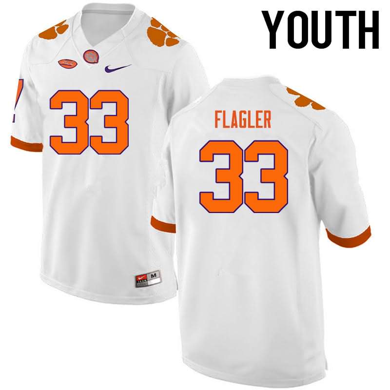Youth Clemson Tigers Terrence Flagler #33 Colloge White NCAA Game Football Jersey Colors MWK33N5B