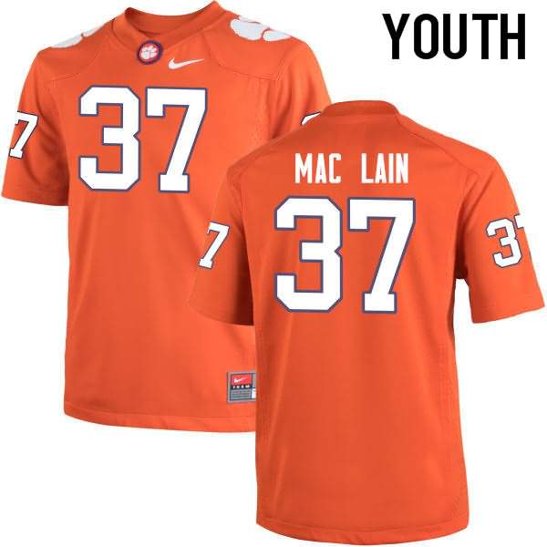 Youth Clemson Tigers Ryan Mac Lain #37 Colloge Orange NCAA Elite Football Jersey February MRR00N3G