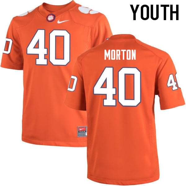 Youth Clemson Tigers Hall Morton #40 Colloge Orange NCAA Game Football Jersey Style BMQ17N6N