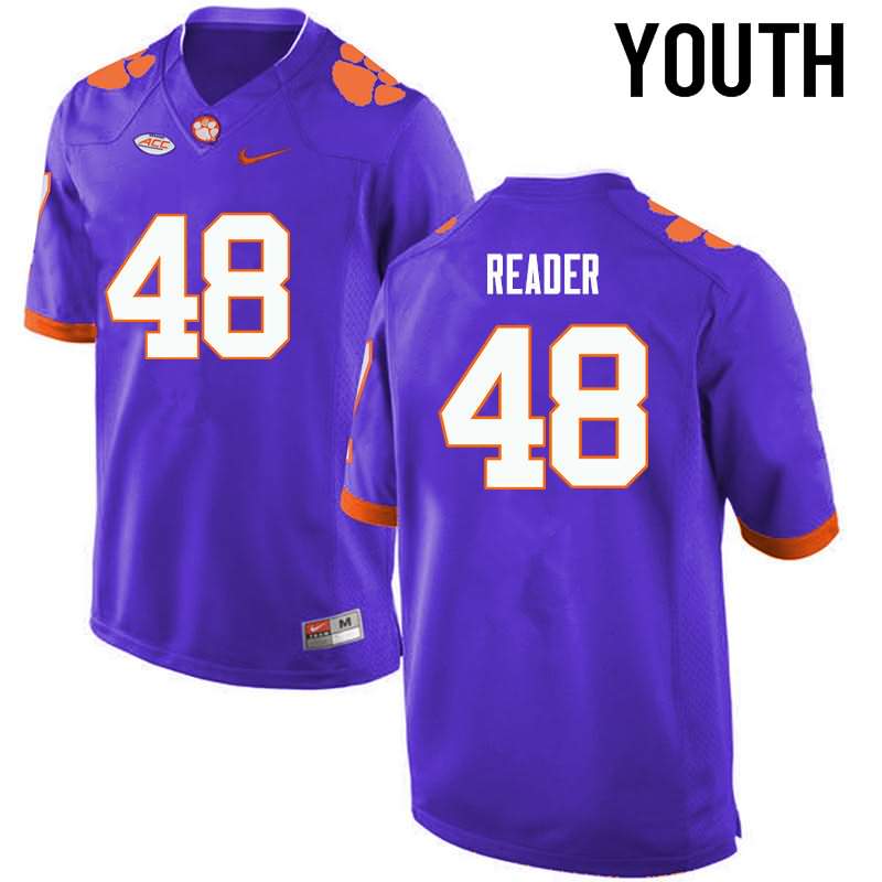 Youth Clemson Tigers D.J. Reader #48 Colloge Purple NCAA Elite Football Jersey August SOK45N3W