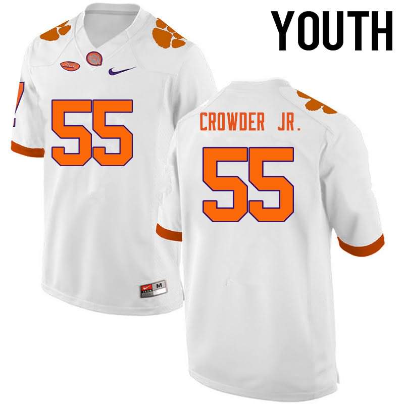 Youth Clemson Tigers Tyrone Crowder Jr. #55 Colloge White NCAA Elite Football Jersey Damping SGQ50N1C