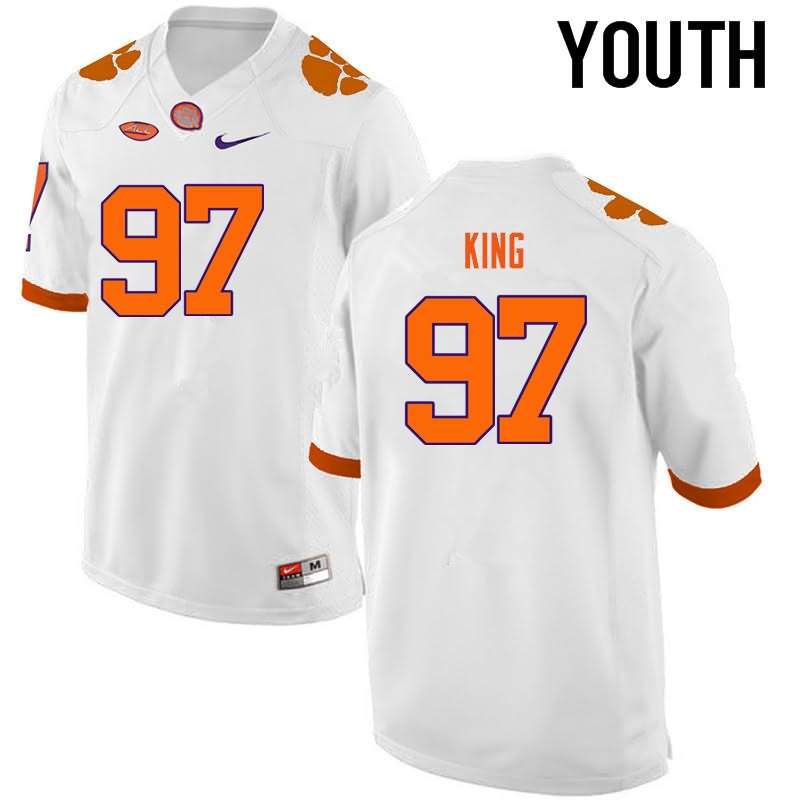 Youth Clemson Tigers Carson King #97 Colloge White NCAA Elite Football Jersey January MEE33N6R
